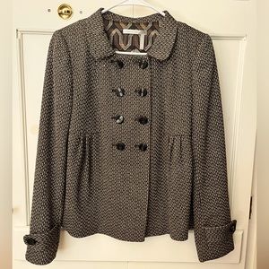 Double-breasted swing blazer, Classiques Entier, Size Small, Brown, Black, White